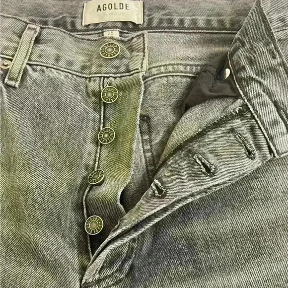 Agolde Ripley Grey Wash Straight Leg Cropped Vintage Inspired Design  size 25 - Picture 8 of 11